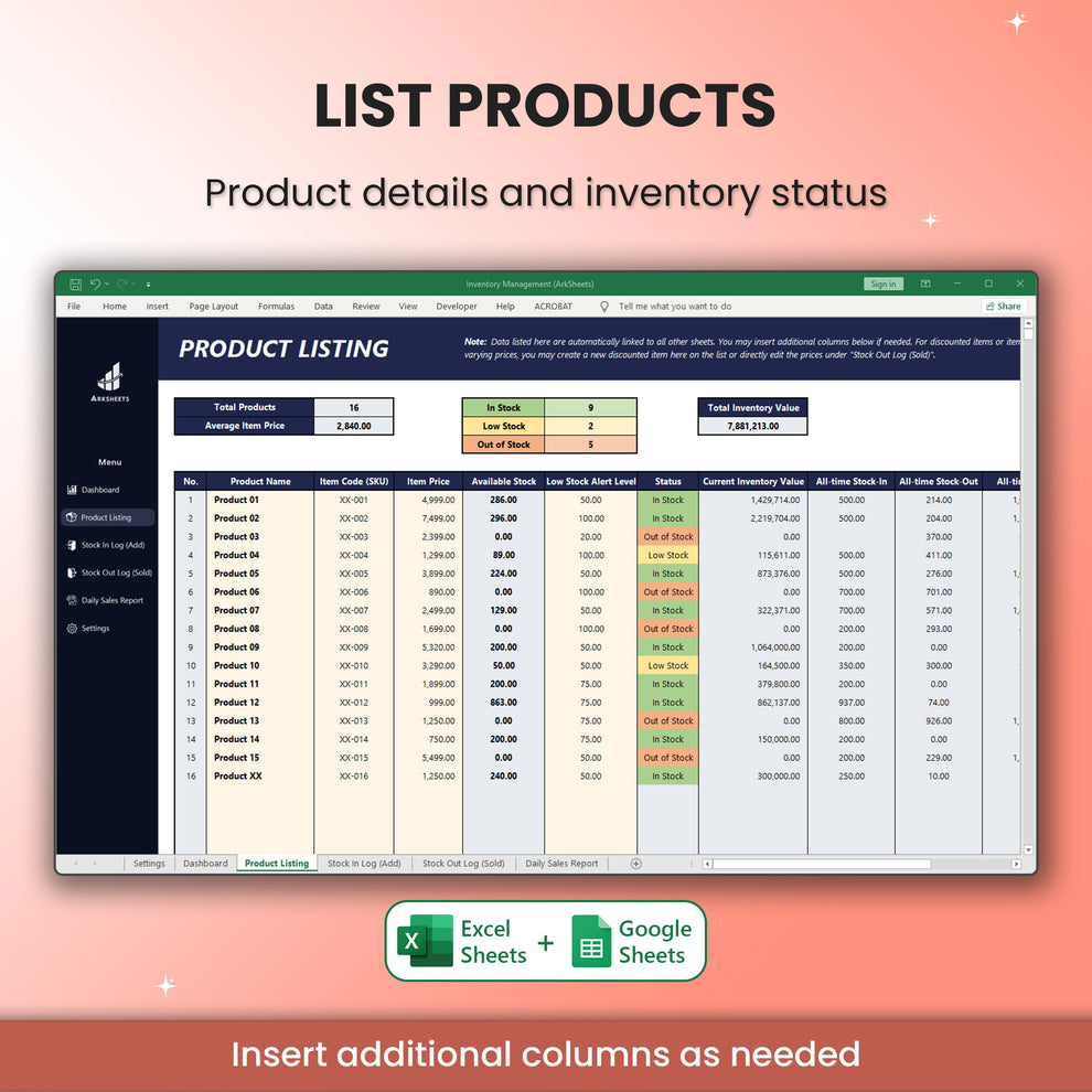 Inventory System – ArkSheets