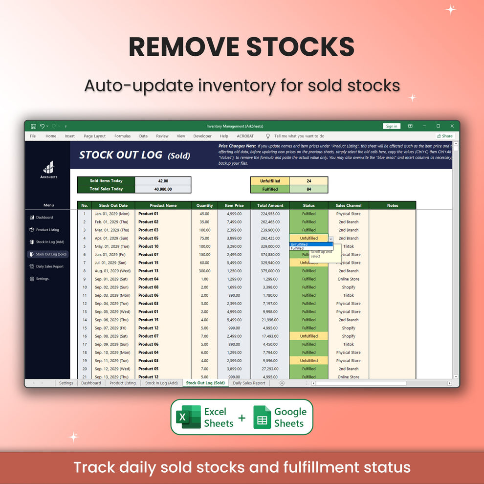 Inventory System – ArkSheets