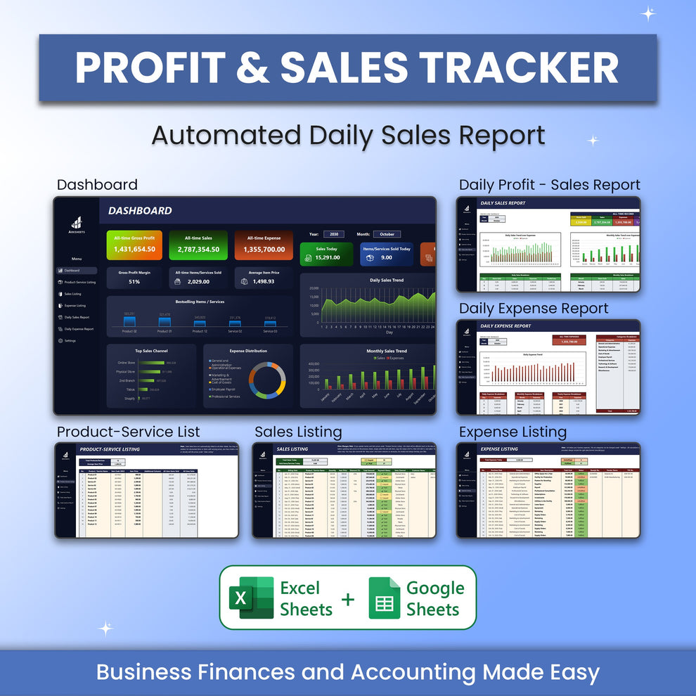 Profit & Sales Tracker – ArkSheets